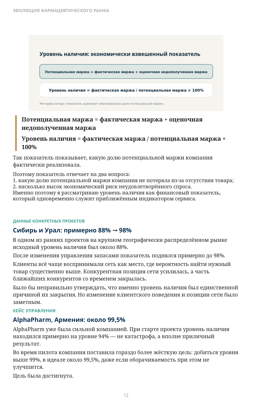 Потенциальная маржа = фактическая маржа + оценочная